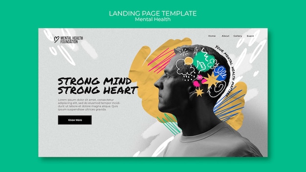 Free PSD world mental health day landing page