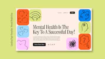 Free PSD world mental health day landing page