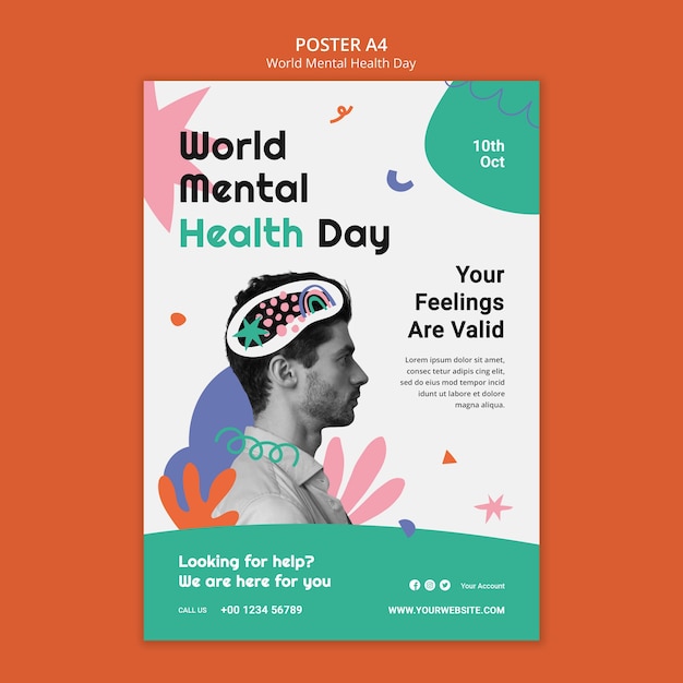 world mental health day poster template