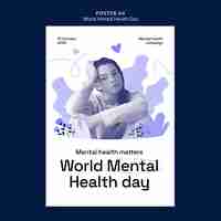 Free PSD world mental health day poster template