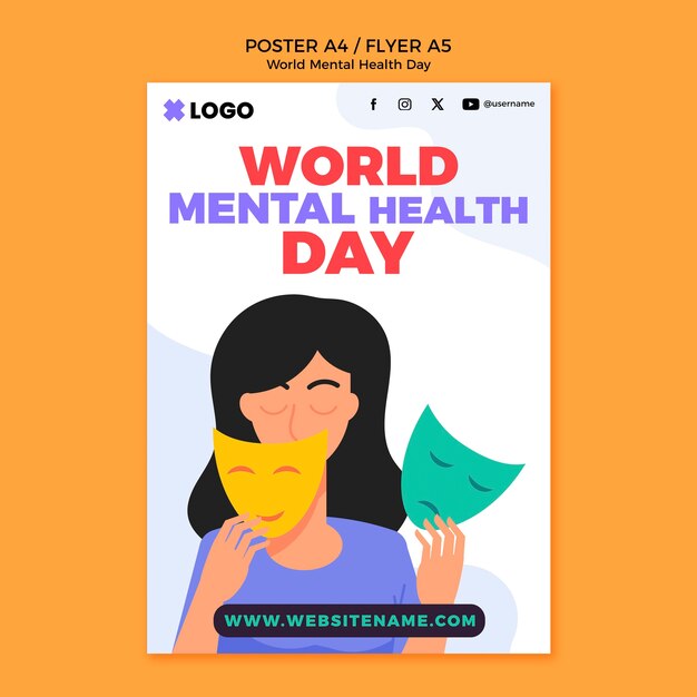 world mental health day poster template