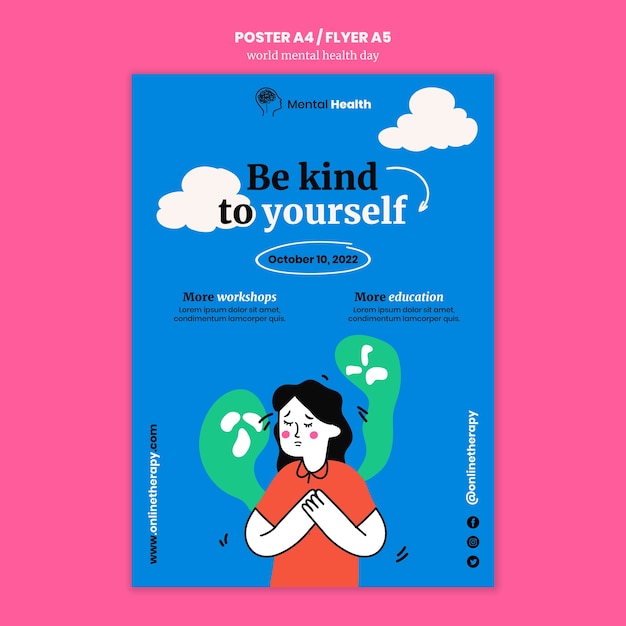 Free PSD world mental health day poster