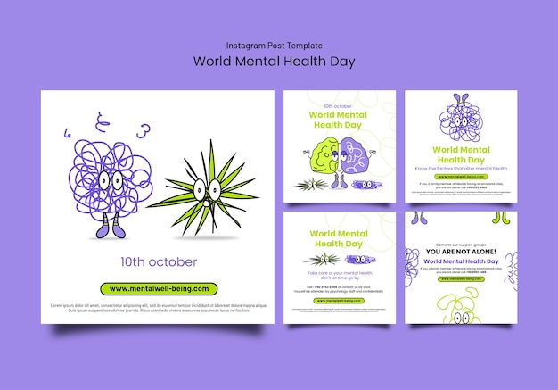 World mental health day template design