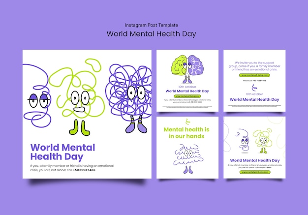 World mental health day template design