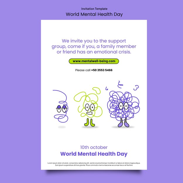 world mental health day template design