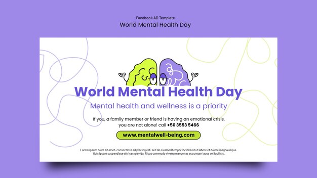 world mental health day template design