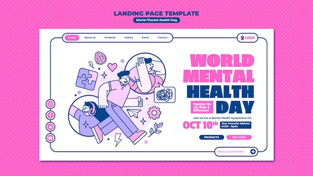 World mental health day template design