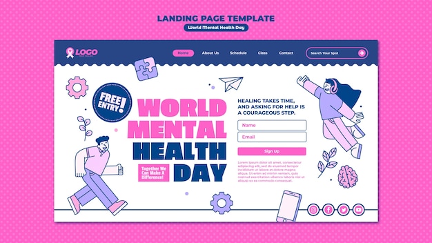 Free PSD world mental health day template design