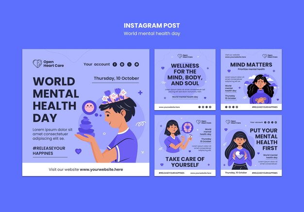 World mental health day template design