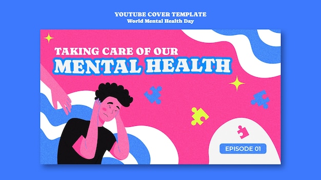 Free PSD world mental health day  youtube cover