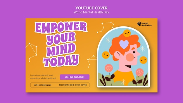 Free PSD world mental health day youtube cover