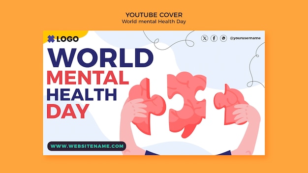 Free PSD world mental health day youtube cover