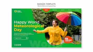 Free PSD world meteorological day banner