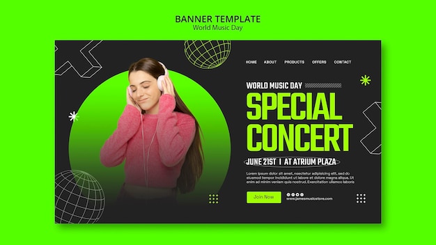 World music day landing page template