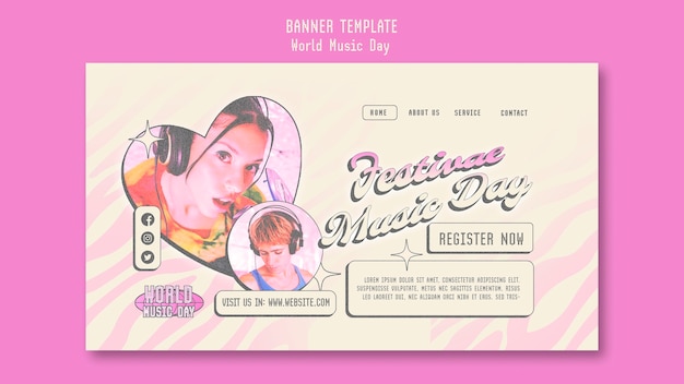 World music day landing page template