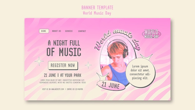 World music day landing page template