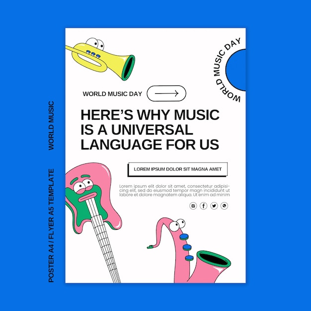 World music day poster template