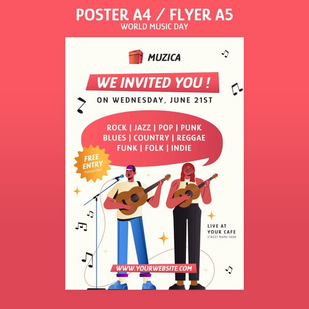 world music day poster template