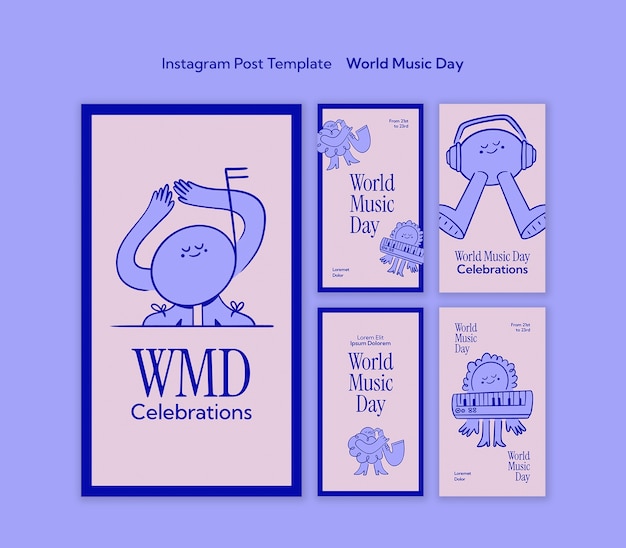 Free PSD world music day template design