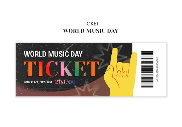 무료 PSD world music day template design