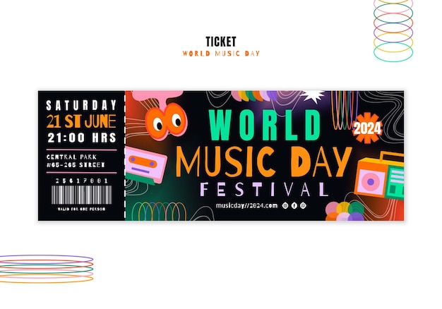 무료 PSD world music day template design