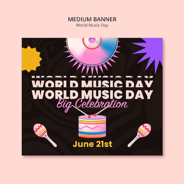 PSD gratuito world music day template design