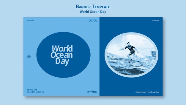 World ocean day banner template