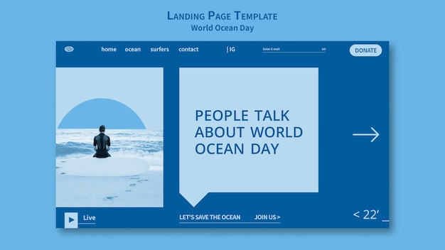 World ocean day landing page template