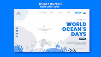 Free PSD world ocean's day banner style