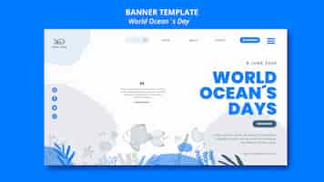 無料PSD 世界海の日のバナースタイル
