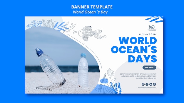 World ocean's day banner template