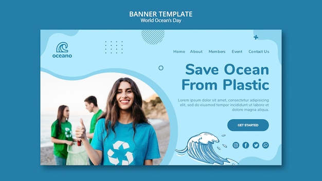 World ocean's day banner template