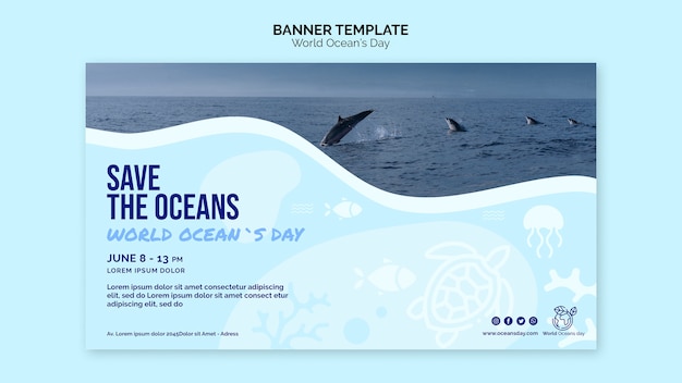 World ocean's day banner template