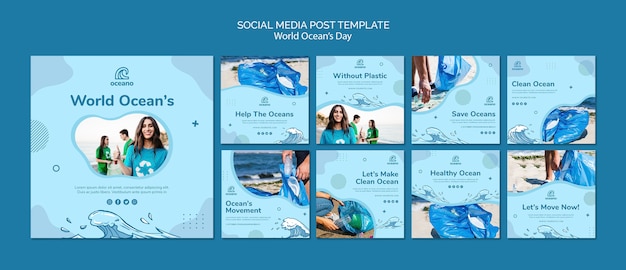 World ocean's day social media template