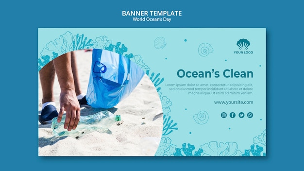 World ocean's day template banner