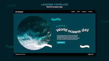 PSD gratuito modello di pagina di destinazione della giornata mondiale degli oceani