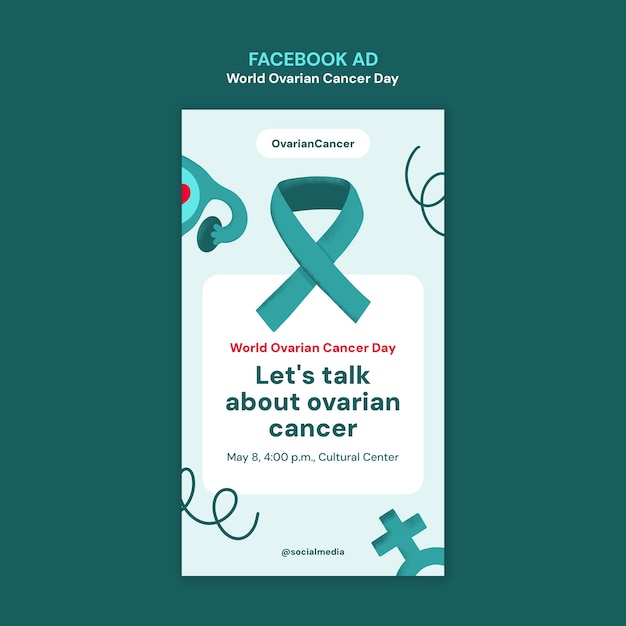 Free PSD world ovarian cancer day awareness template