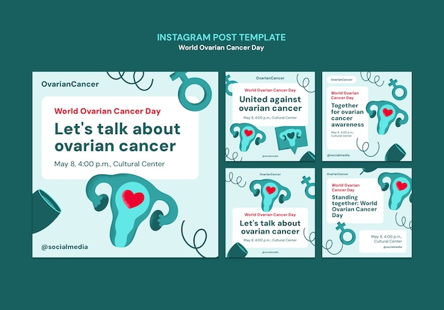 World ovarian cancer day awareness template