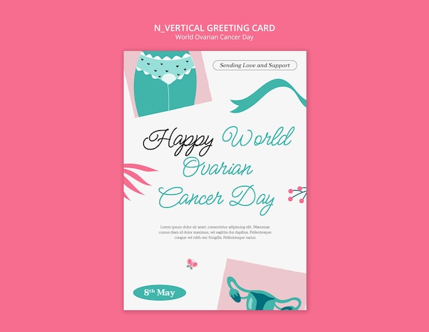 PSD gratuito disegno di modello per la giornata mondiale del cancro ovarico