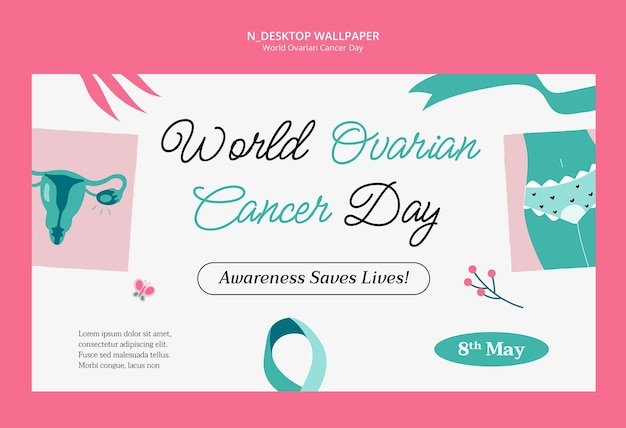 Free PSD world ovarian cancer day template design