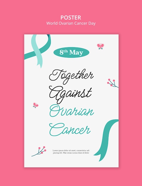 Free PSD world ovarian cancer day template design