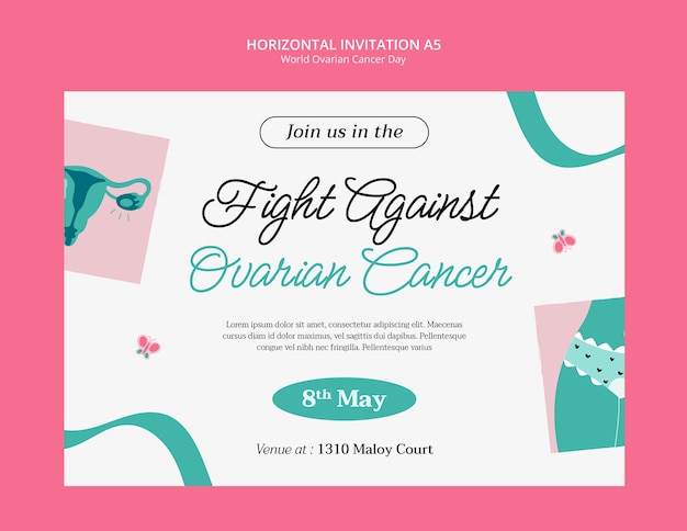 World ovarian cancer day template design