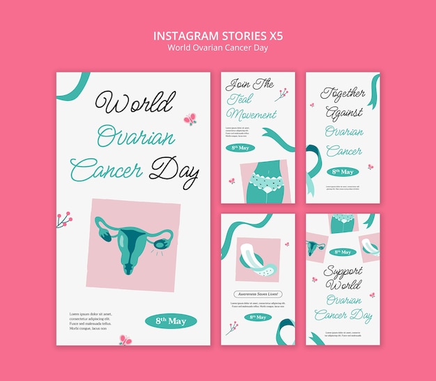 World ovarian cancer day template design