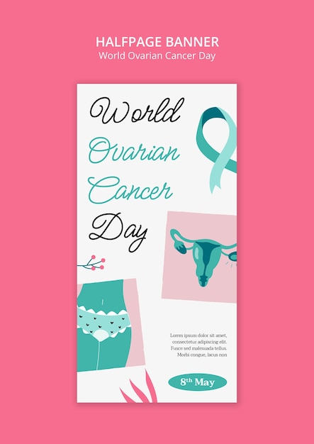 Free PSD world ovarian cancer day template design