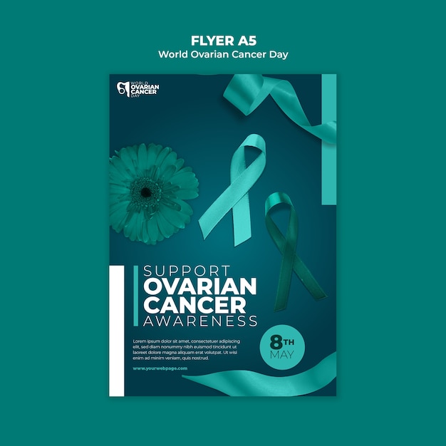 Free PSD world ovarian cancer day template design