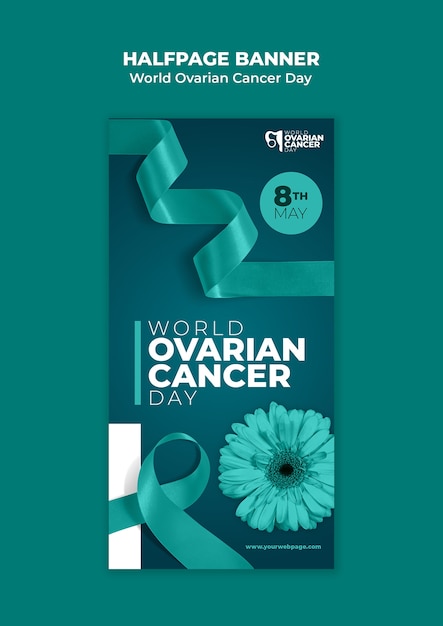 Free PSD world ovarian cancer day template design