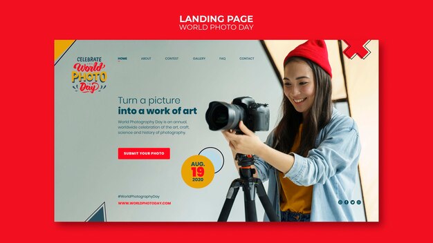 world photo day landing page template