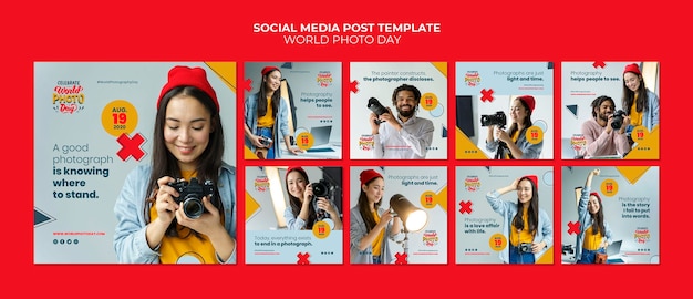 World photo day social media post template