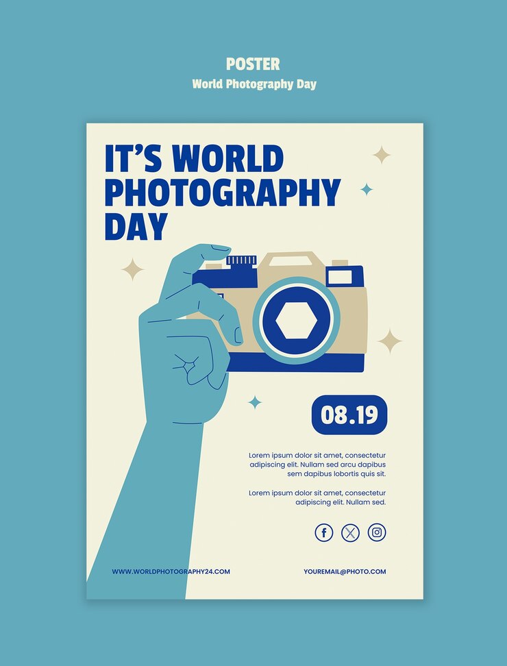 Free PSD world photography day celebration template