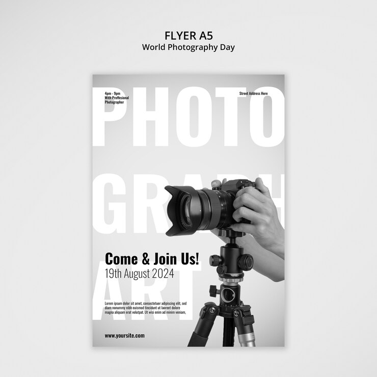 Free PSD world photography day celebration template